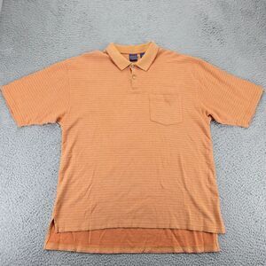 Pendleton Shirt Mens Large Orange Vintage Polo Short‎ Sleeve Golf Pocket